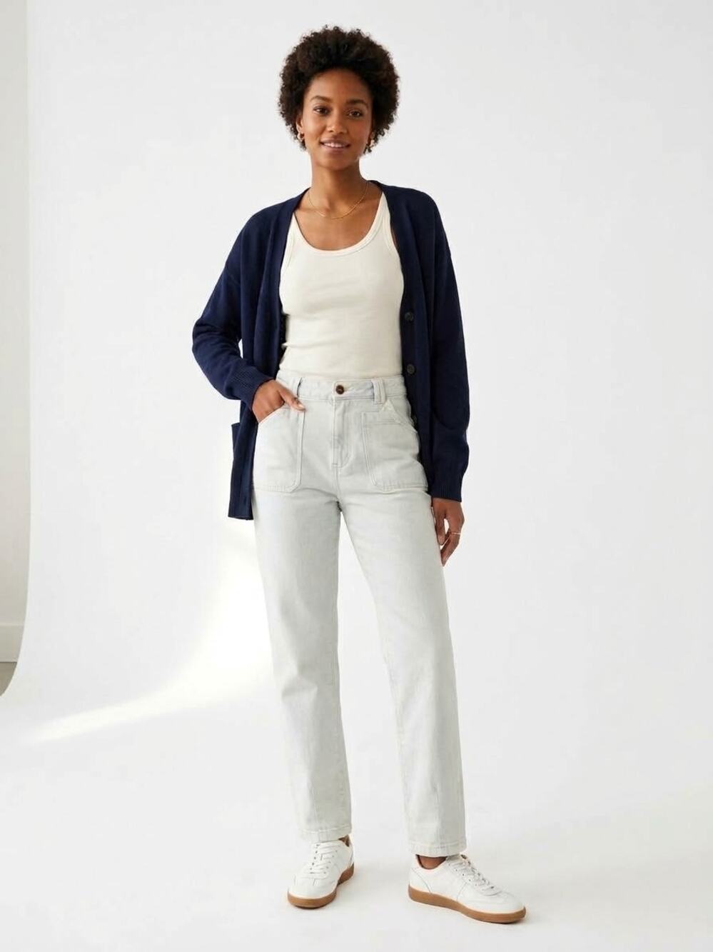 Sézane Paris Women's Light Blue Acid Wash Straight Leg Ankle Jeans Size 38/US 6